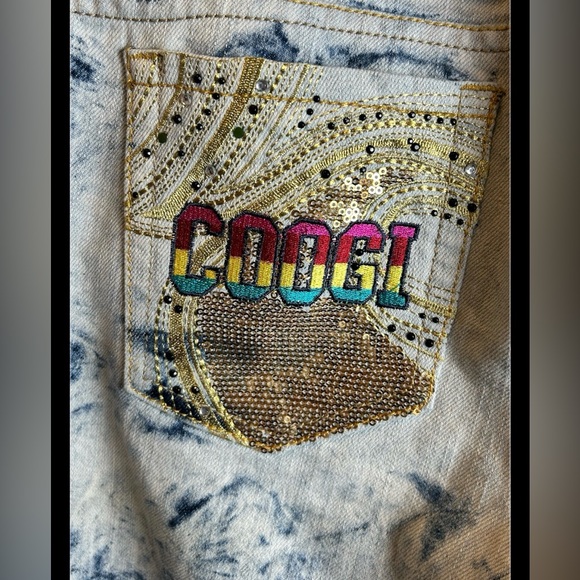 Vintage Coogi Australia Y2K Streetwear Sequin Acid Washed Jeans Size 18W - Picture 6 of 8